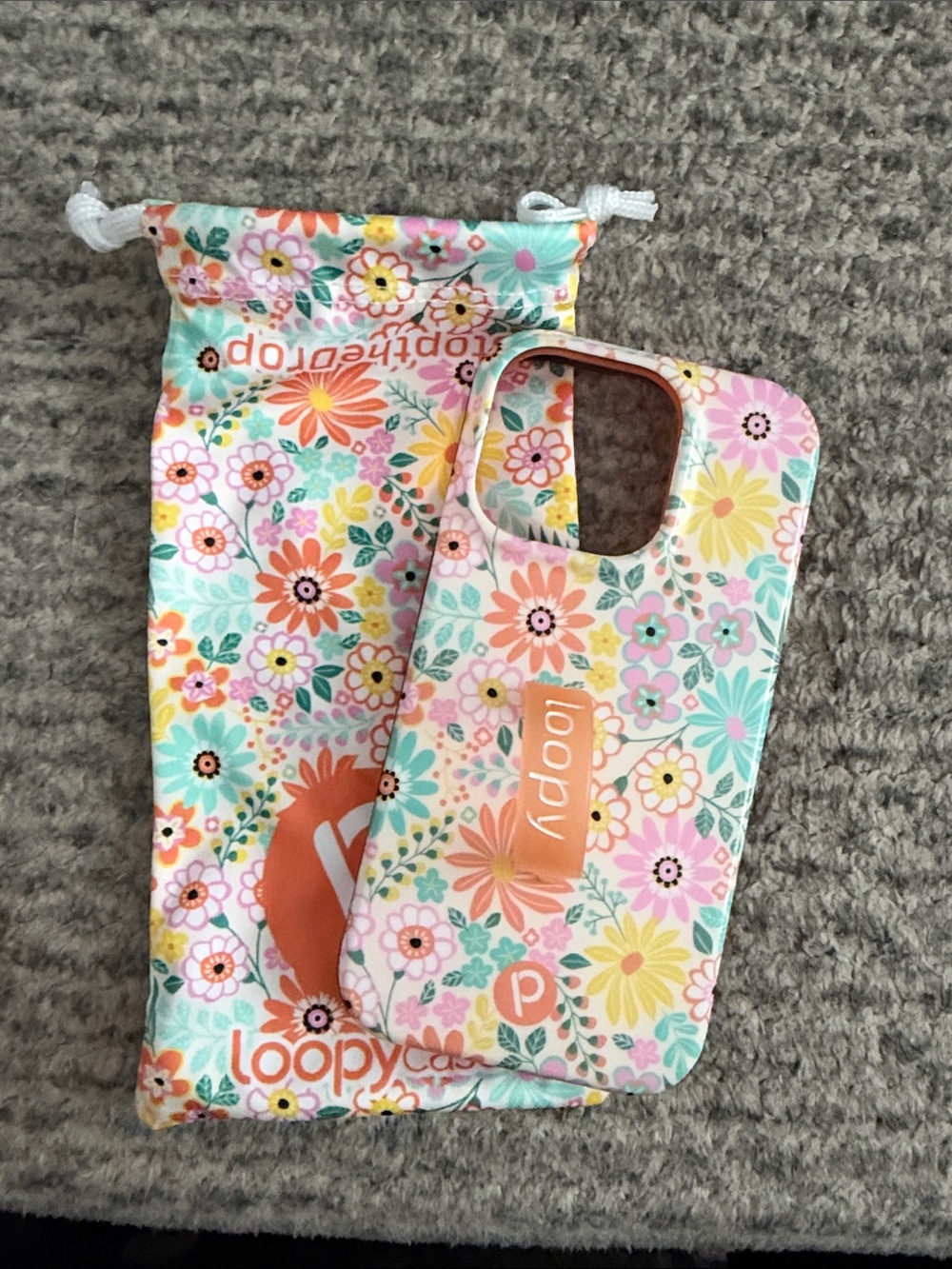Loopy Case iPhone 14 Pro Floral Phone Case in Pastel Pink, Mint, Yellow, Coral